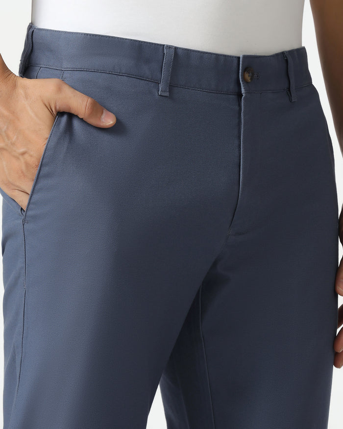 Blue Textured Khakis - Kary