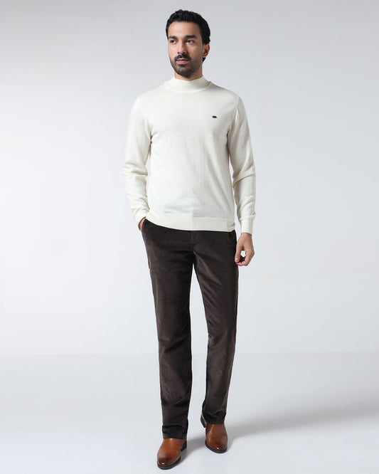 Brown Corduroy Solid Khakis - Magne