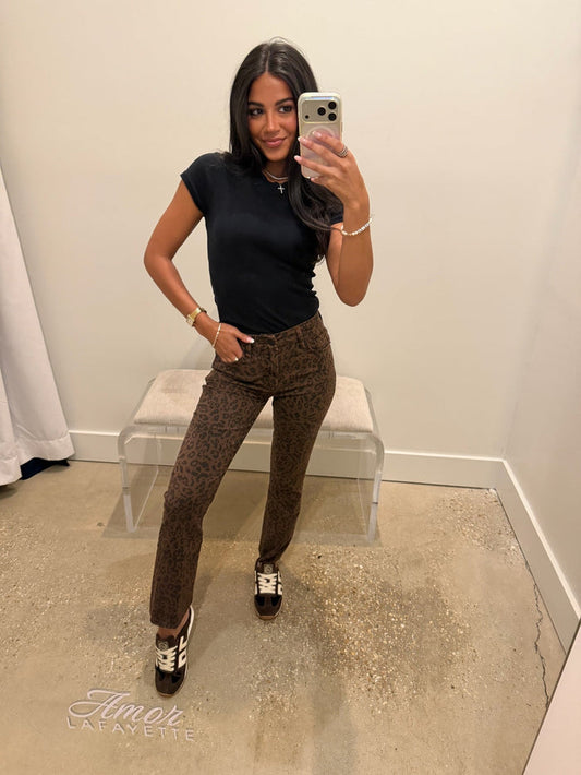 Brown Leopard Jeanne Jeans - Amor Lafayette