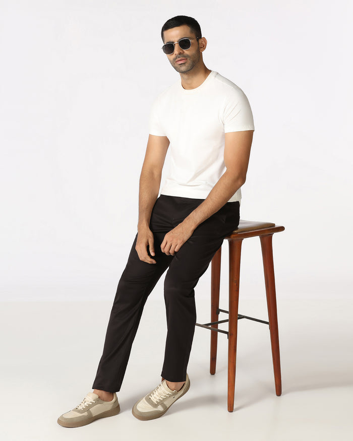 Brown Solid Khakis - Thale