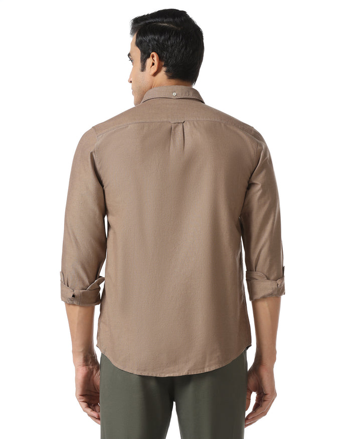 Brown Solid Shirt - Solly