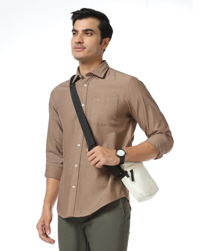 Brown Solid Shirt - Solly