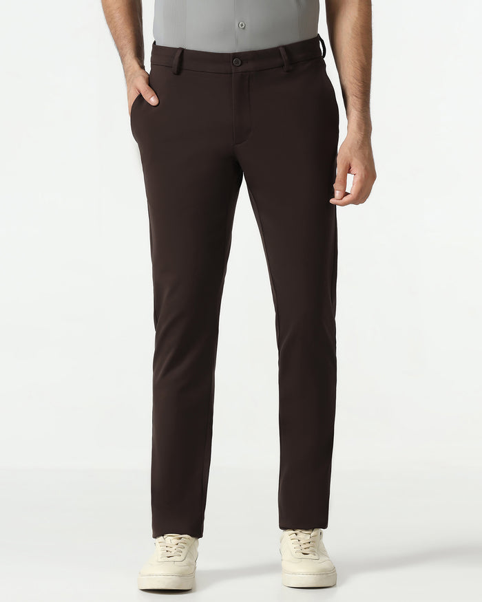 Brown Techpro Solid Khakis - Ziea