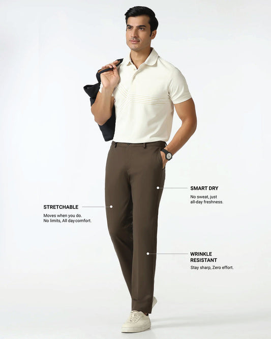 Brown Techpro Solid Trouser - Explorer