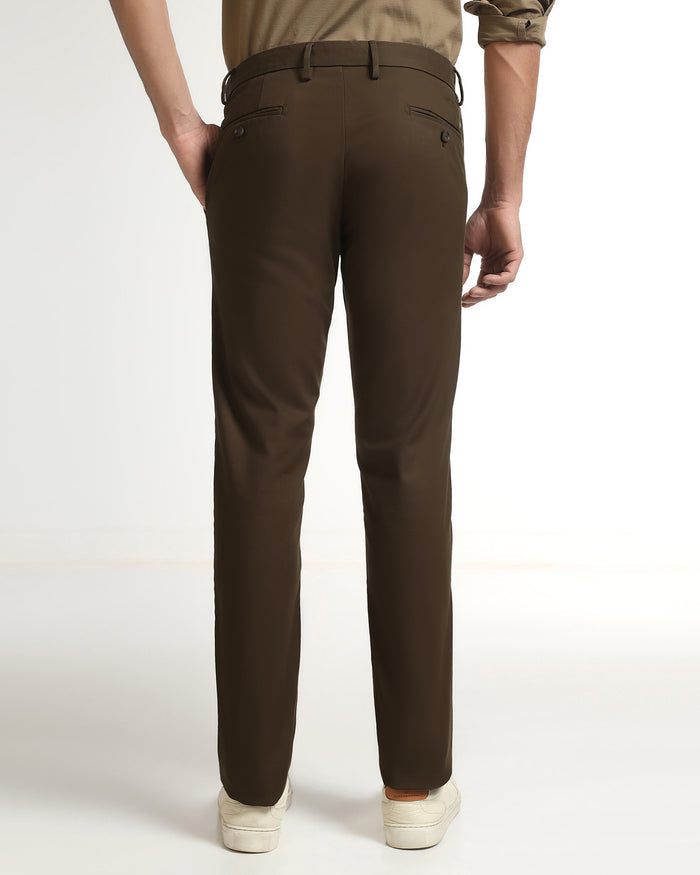 Brown Unwrinkle Solid Khakis - Tigris