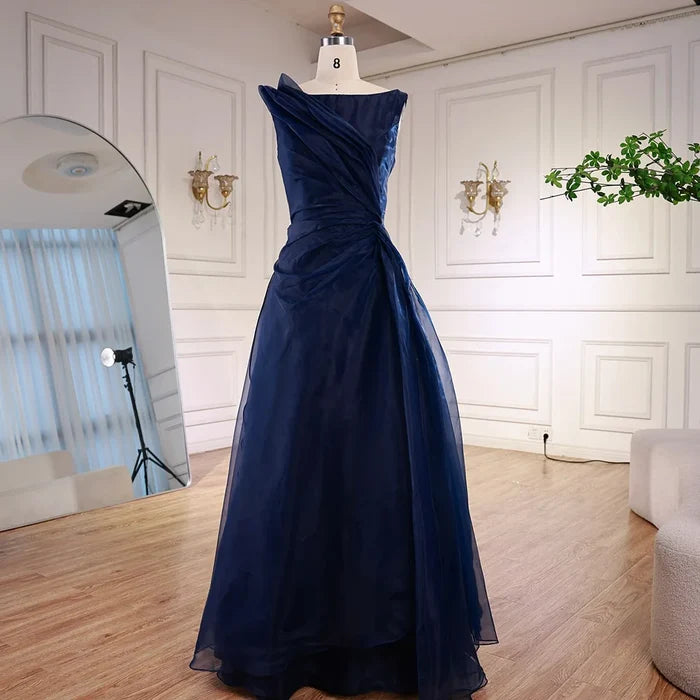 Burgundy Elegant A-Line Evening Dress with Draped Shoulder LA72944 - SERENE HILL