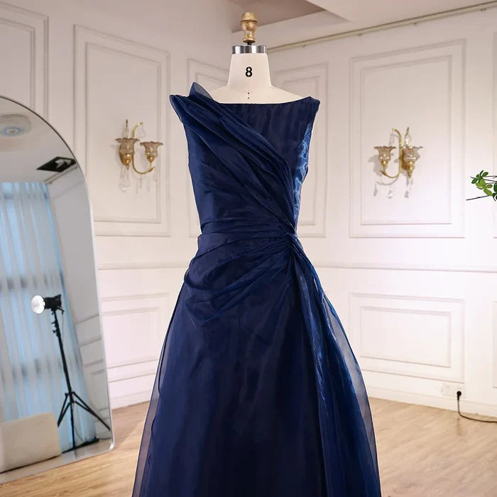 Burgundy Elegant A-Line Evening Dress with Draped Shoulder LA72944 - SERENE HILL