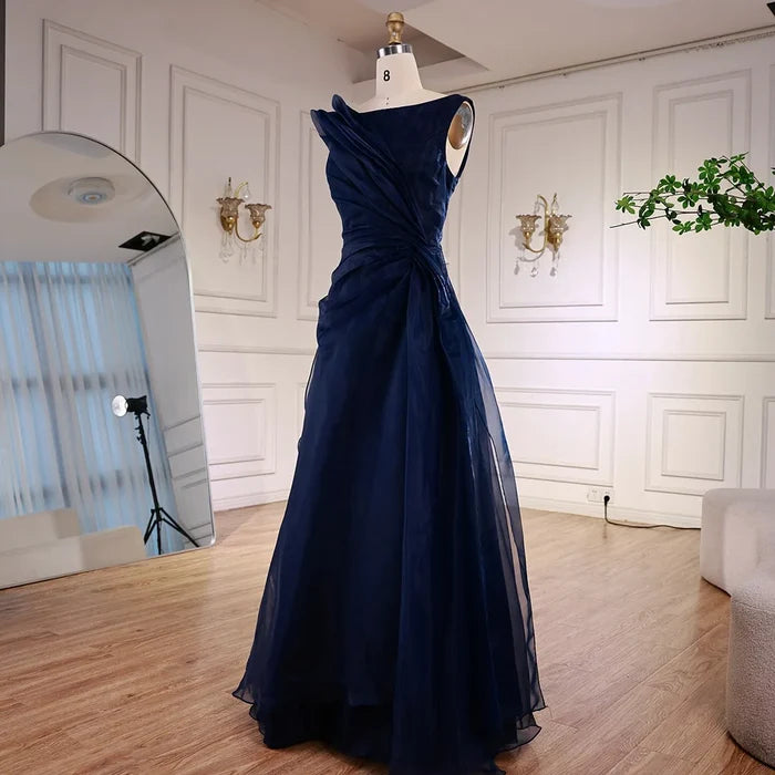 Burgundy Elegant A-Line Evening Dress with Draped Shoulder LA72944 - SERENE HILL