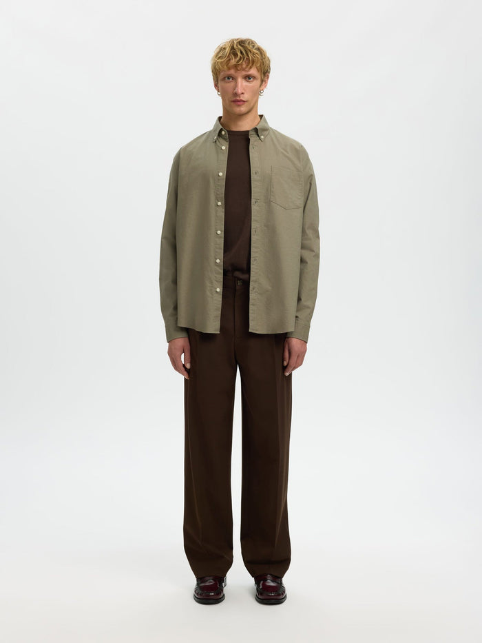 Button-Down Collar Cotton Shirt