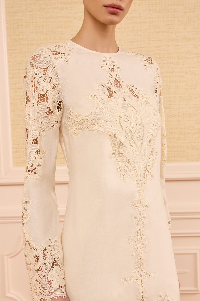 Camie Linen Mini Dress - Ivory