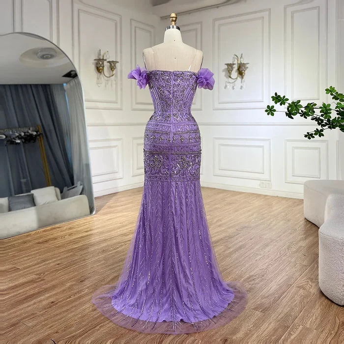 Caramel Beaded Evening Dress with Detachable Overskirt LA72603 - SERENE HILL