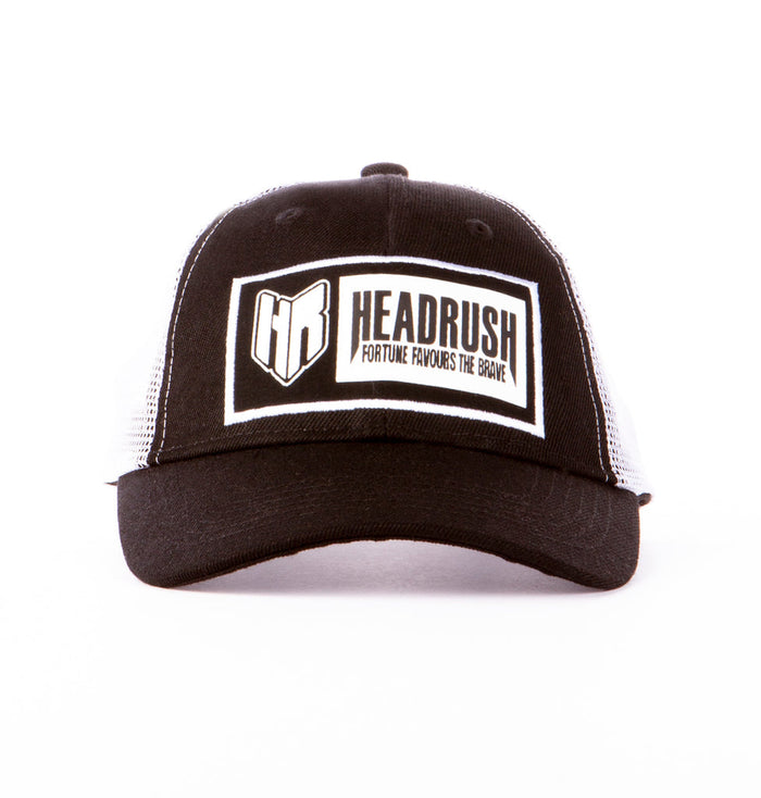 Casquette Headrush Sergé Avec Élastique Croisé blanc noir