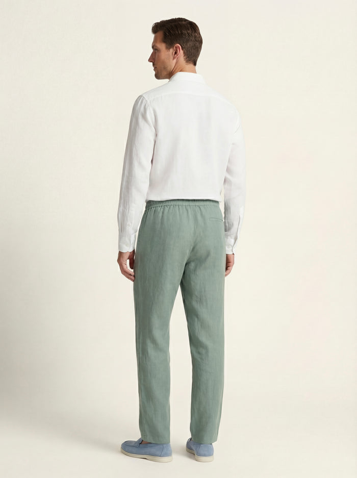 Catania Linen Pantalon Green