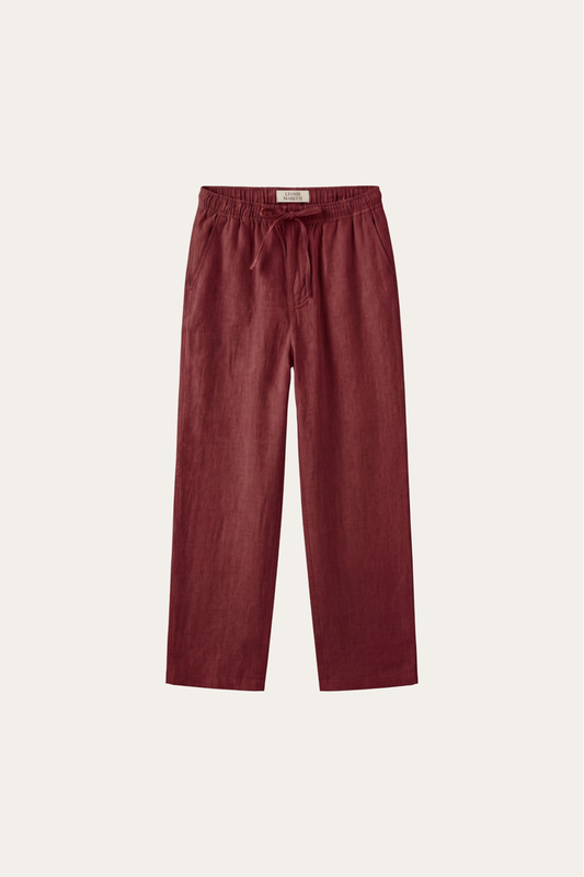 Catania Linen Pantalon Red