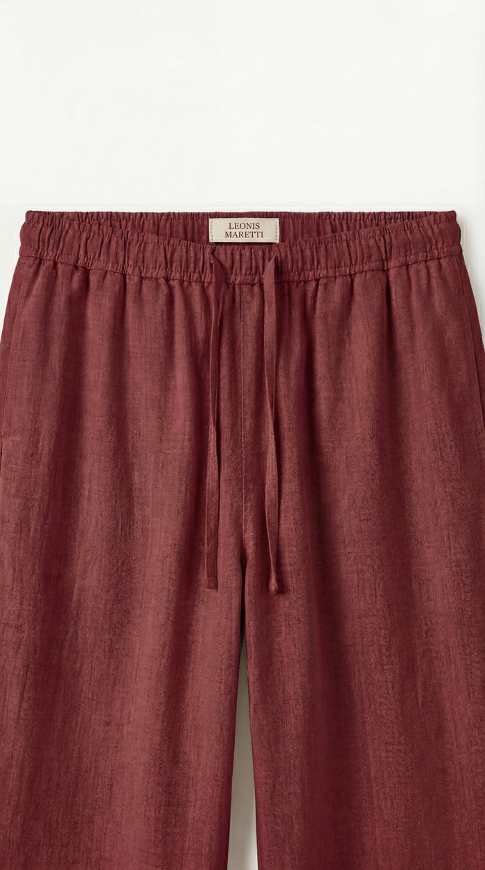 Catania Linen Pantalon Red