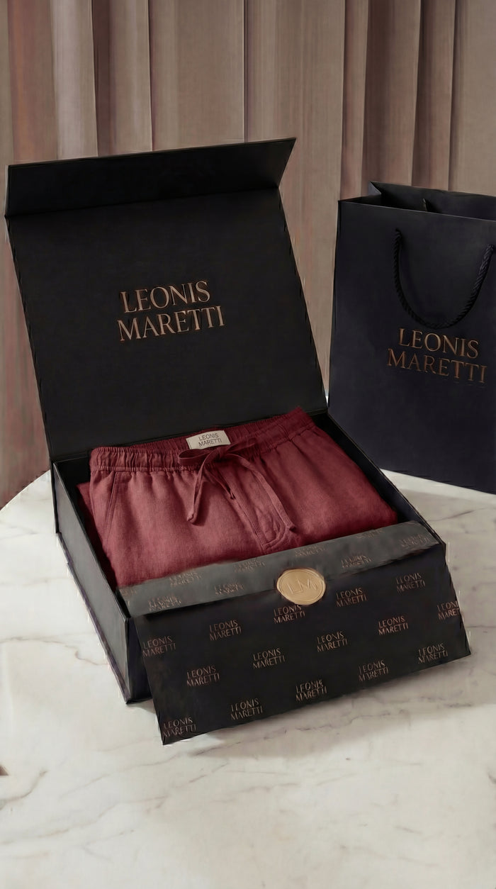 Catania Linen Pantalon Red