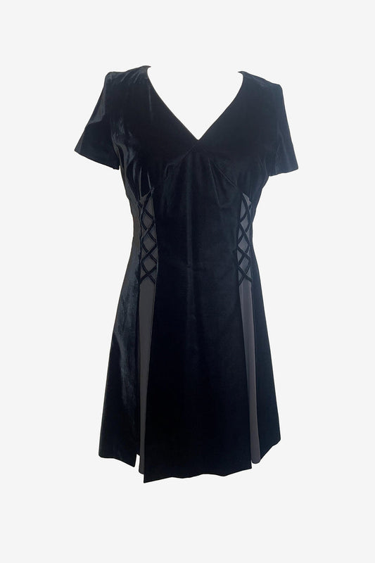 Celine Velvet Lace Up Mini Dress image 0