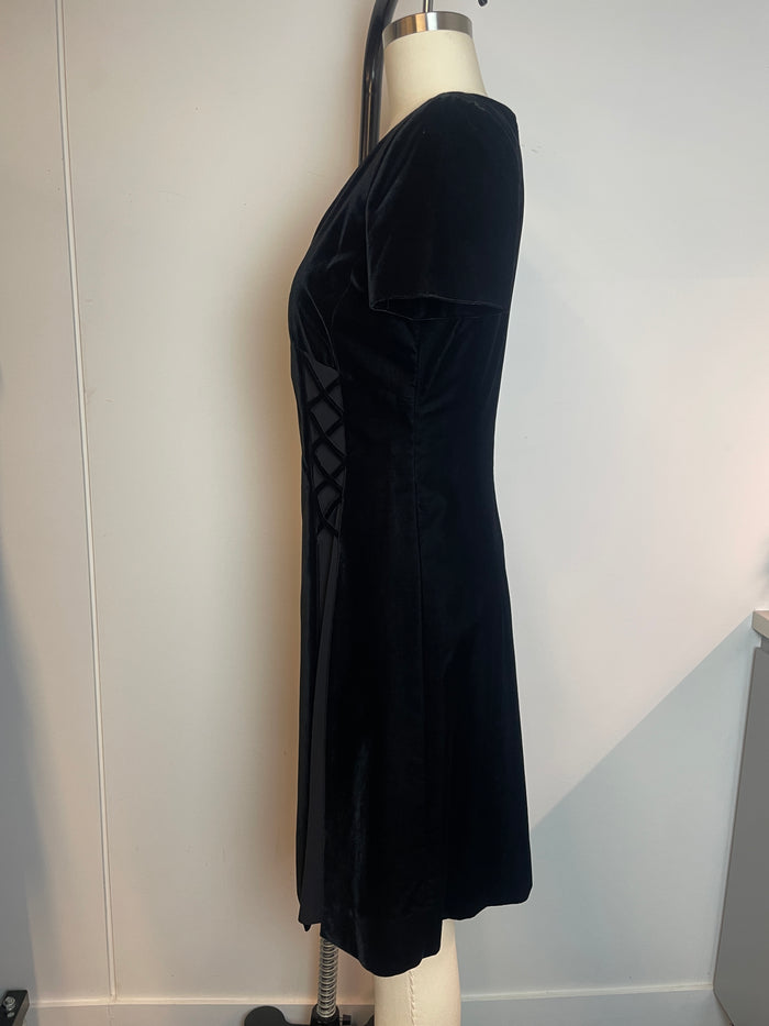 Celine Velvet Lace Up Mini Dress image 3