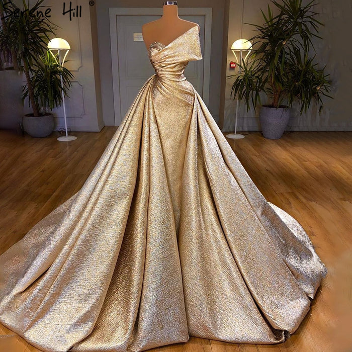 Champagne Mermaid Elegant Evening Dresses Gowns 2025 Sleeveless Simple For Women Party Serene Hill LA70626A - SERENE HILL