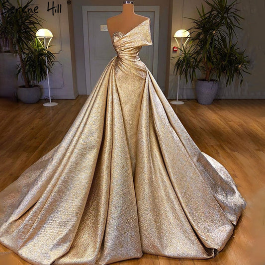 Champagne Mermaid Elegant Evening Dresses Gowns 2025 Sleeveless Simple For Women Party Serene Hill LA70626A - SERENE HILL
