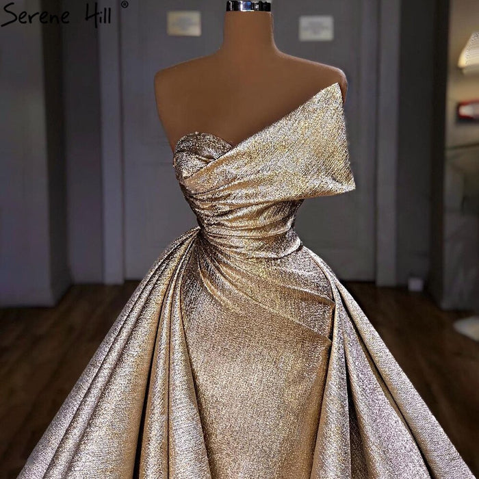 Champagne Mermaid Elegant Evening Dresses Gowns 2025 Sleeveless Simple For Women Party Serene Hill LA70626A - SERENE HILL