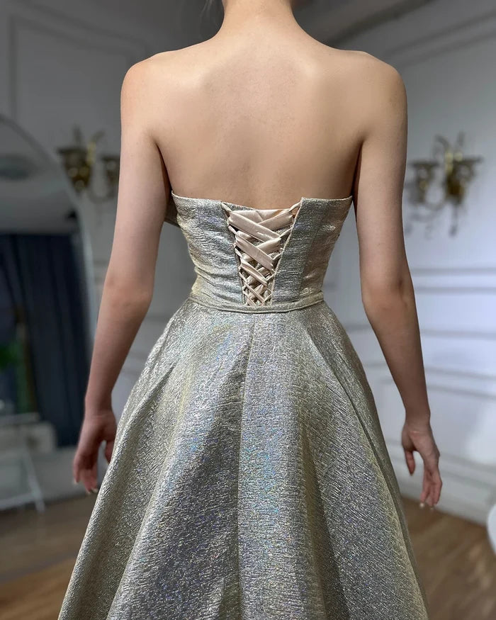 Champagne Mermaid Elegant Evening Dresses Gowns 2025 Sleeveless Simple For Women Party Serene Hill LA70626A - SERENE HILL