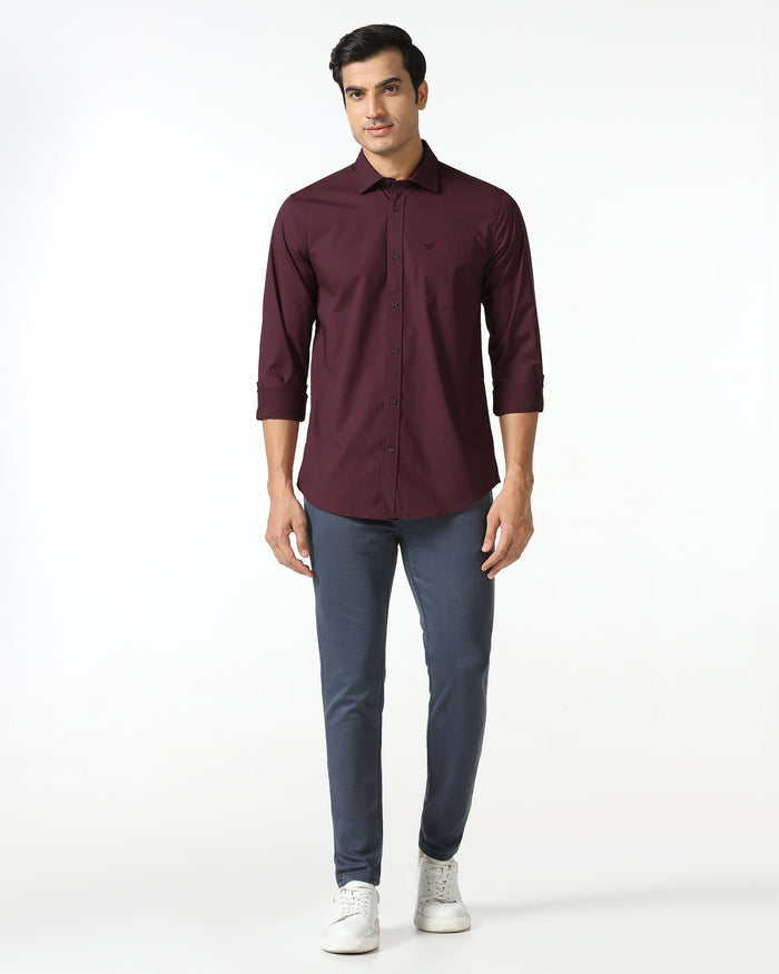 Cherry Lacquer Solid Shirt - Lujo