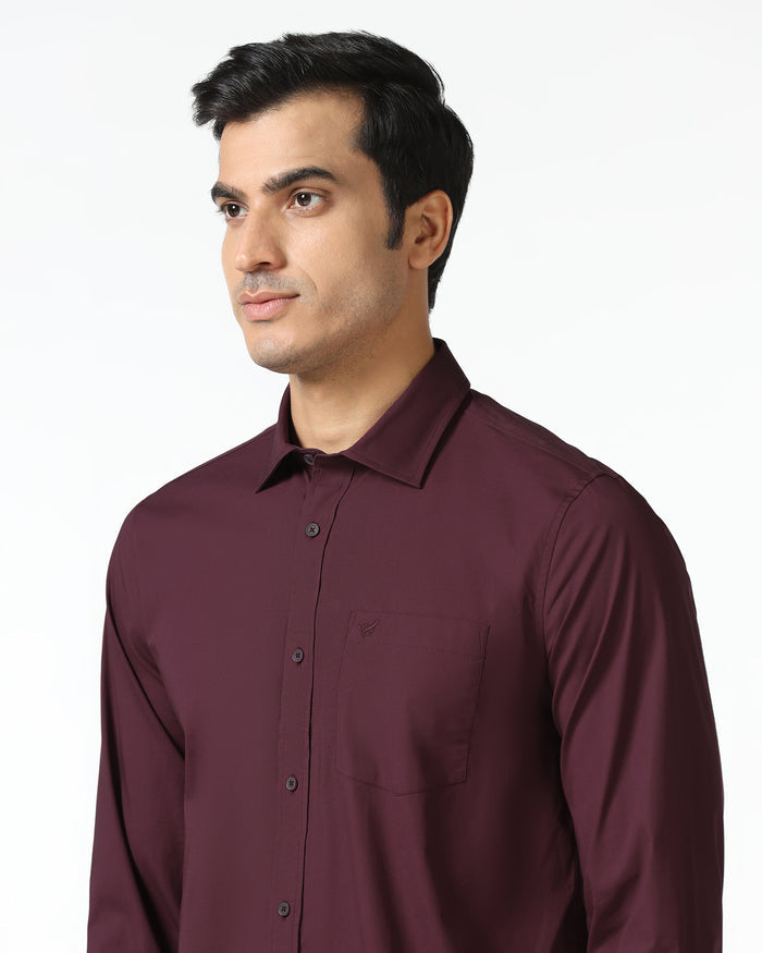 Cherry Lacquer Solid Shirt - Lujo