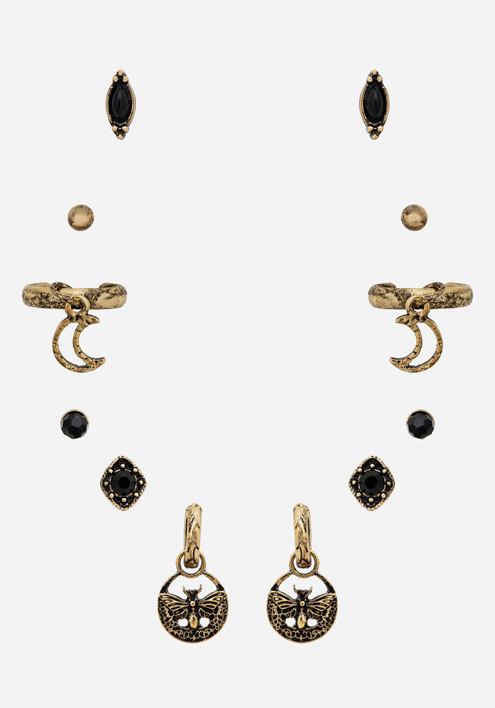 Ciela Moon Moth Earring Set