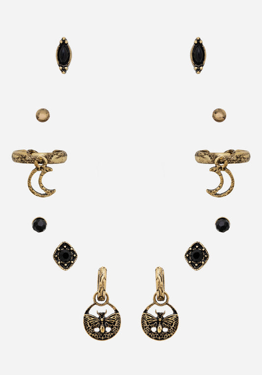 Ciela Moon Moth Earring Set