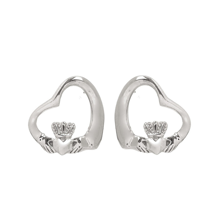 Claddagh Floating Heart Earrings