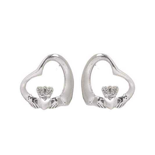 Claddagh Floating Heart Earrings