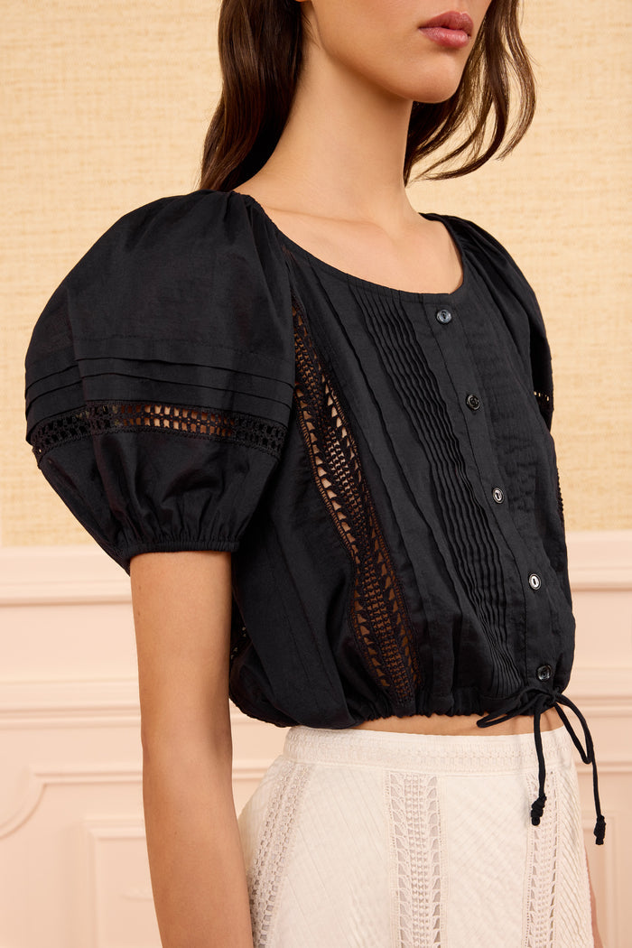 Clara Cotton Top - Noir