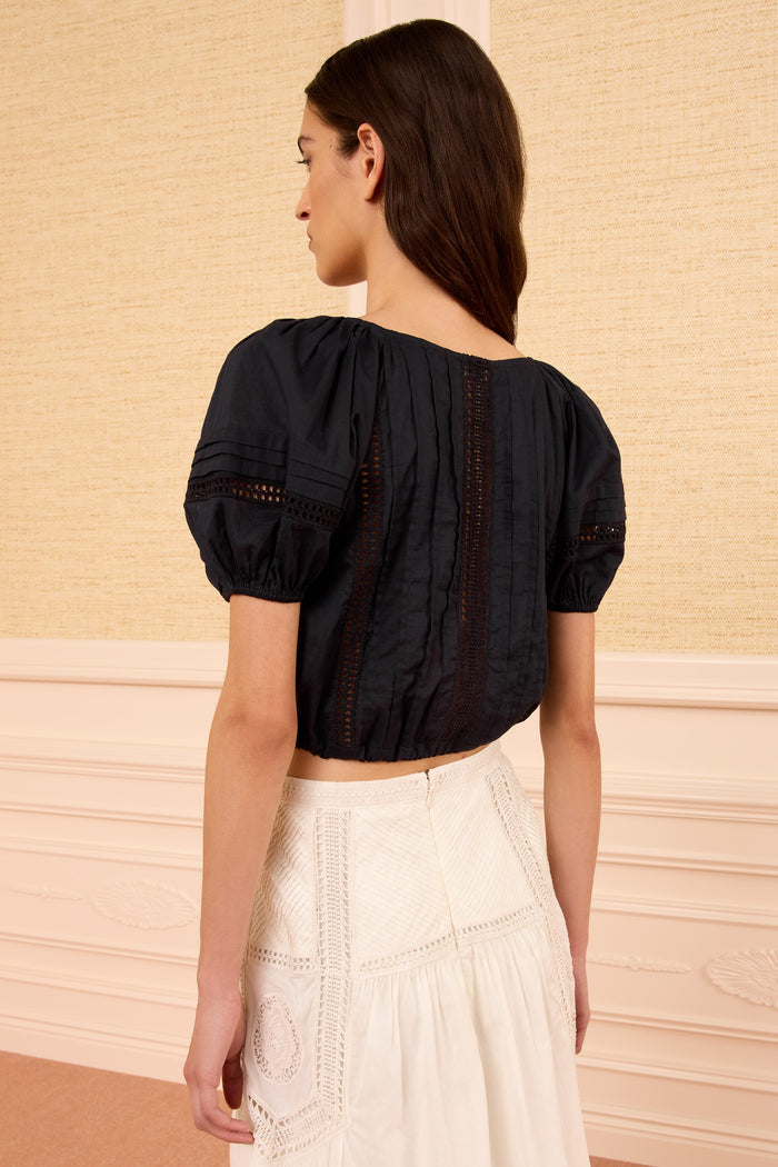 Clara Cotton Top - Noir