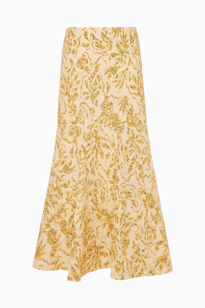 Clarisse Trumpet Midi Skirt - Chamomile