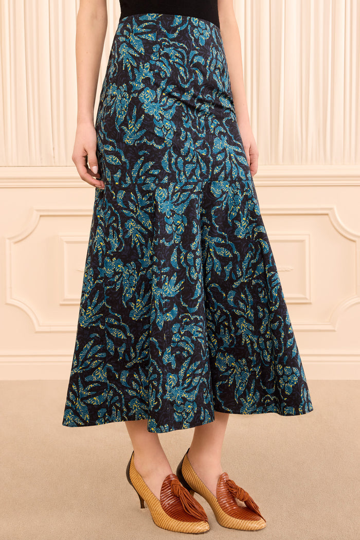 Clarisse Trumpet Midi Skirt - Midnight