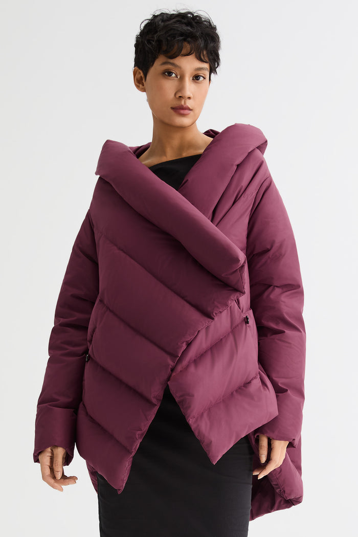 Orolay-Cloak Puffer Down Coat-#color_wine red