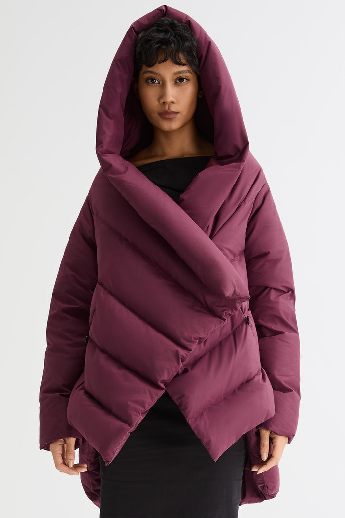 Orolay-Cloak Puffer Down Coat-#color_wine red