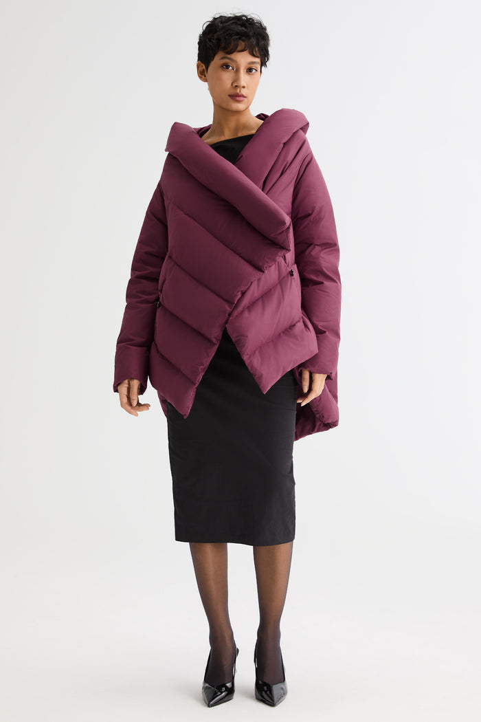 Orolay-Cloak Puffer Down Coat-#color_wine red
