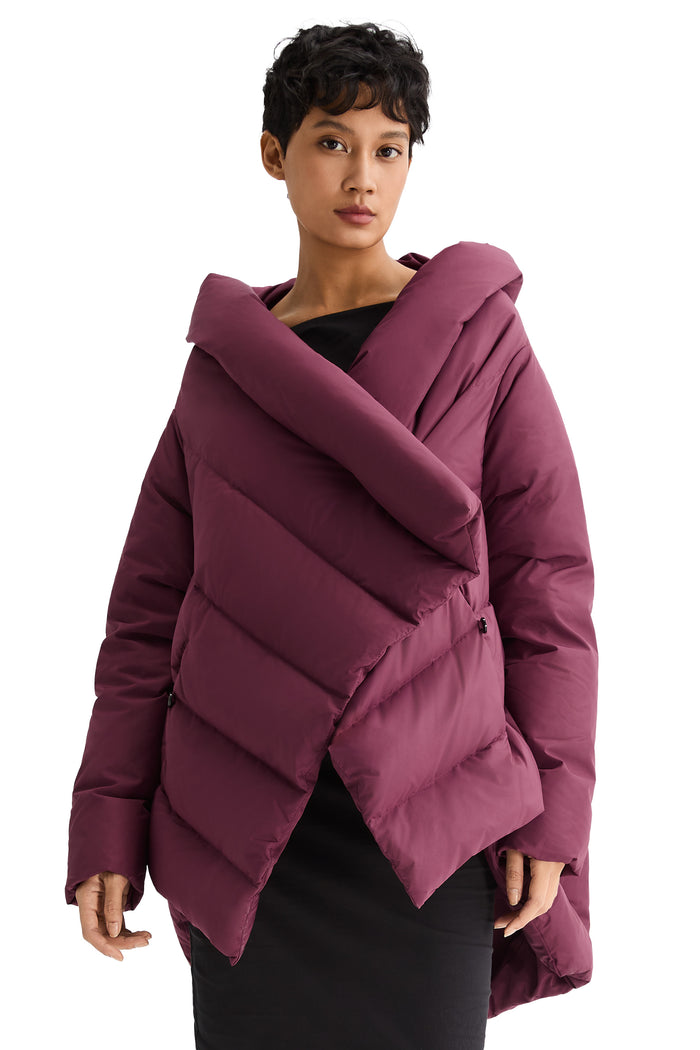 Orolay-Cloak Puffer Down Coat-#color_wine red