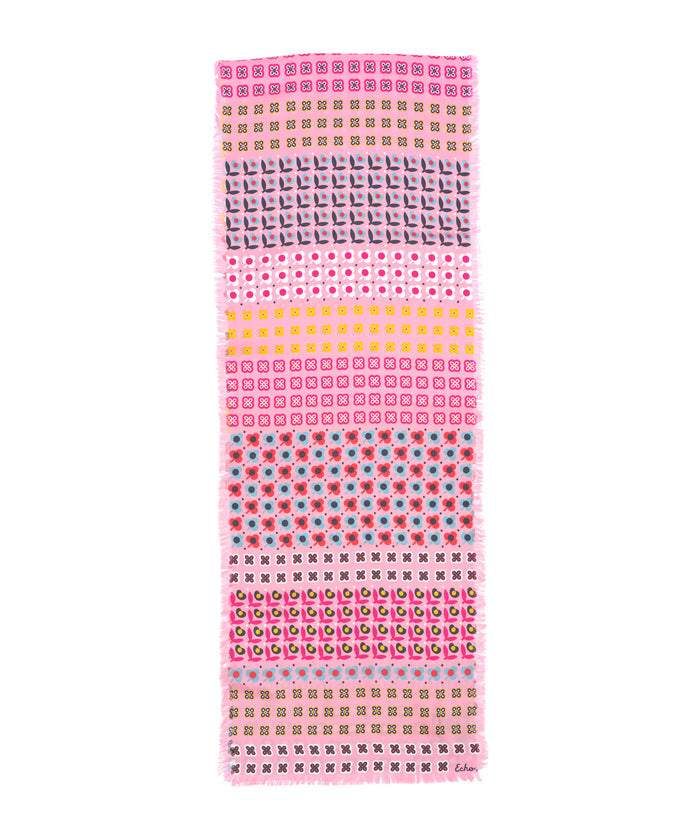 Clover Silk Oblong Scarf in color beach pink