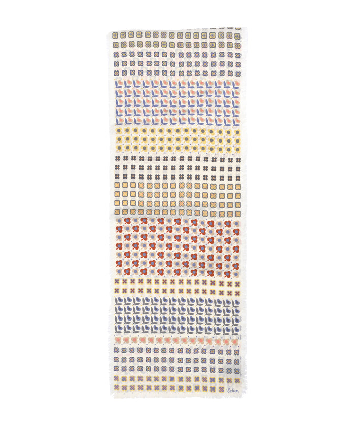 Clover Silk Oblong Scarf in color pebble