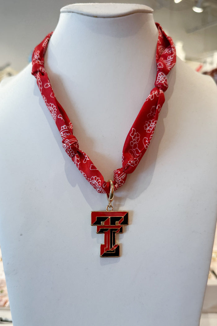 College Bandana Scarf Necklace Texas Tech, adeline boutique, dallas boutique, boutique