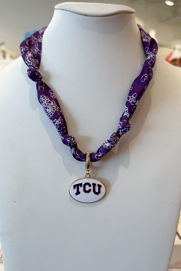 College Bandana Scarf Necklace TCU, adeline boutique, dallas boutique, boutique