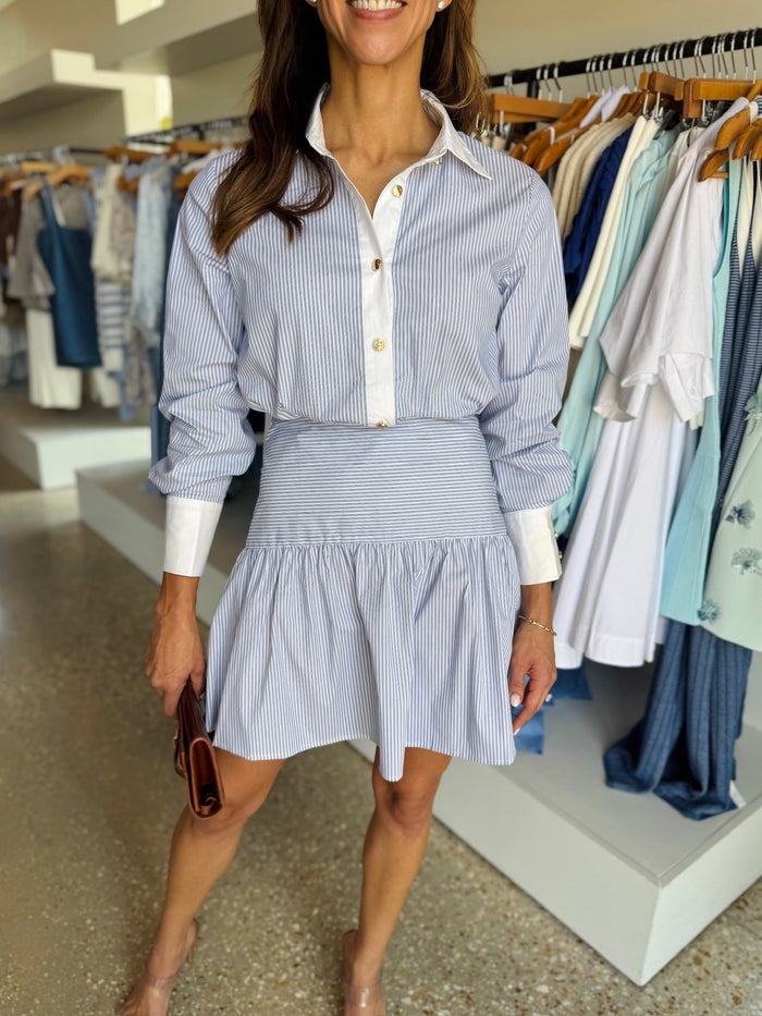 Cora Striped Short Dress - Amor Lafayette