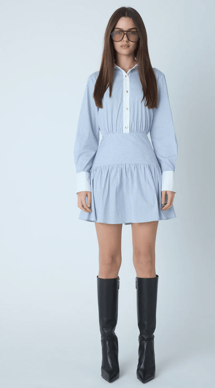 Cora Striped Short Dress - Amor Lafayette