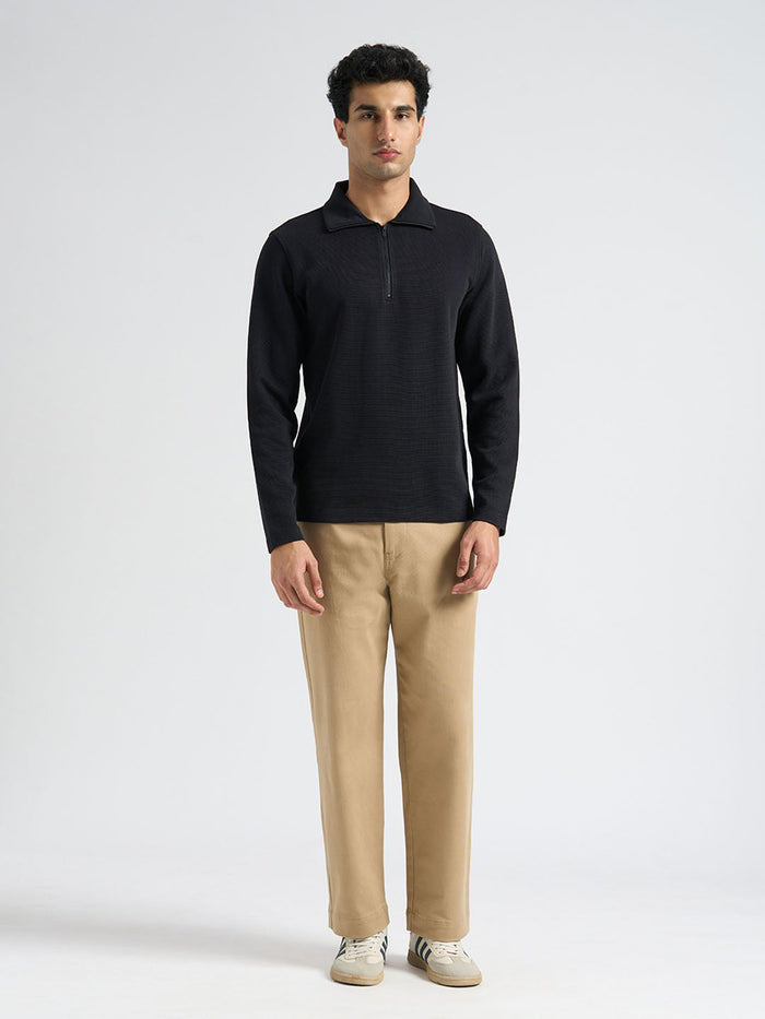Cotton Blend Zipped Sweatshirt
