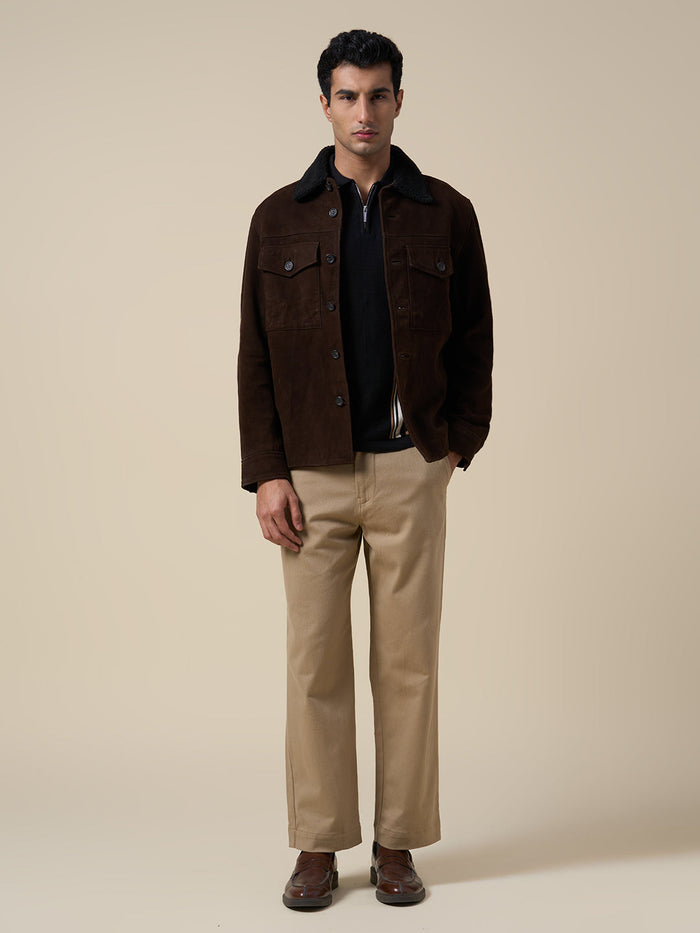 Cotton Colourblocked Zip Knit Polo