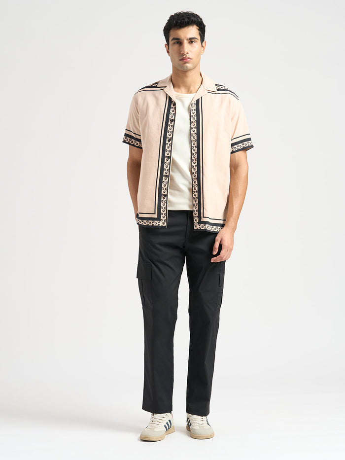 Cotton Regular Fit Cargos - Black