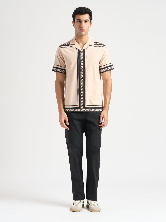 Cotton Regular Fit Cargos - Black
